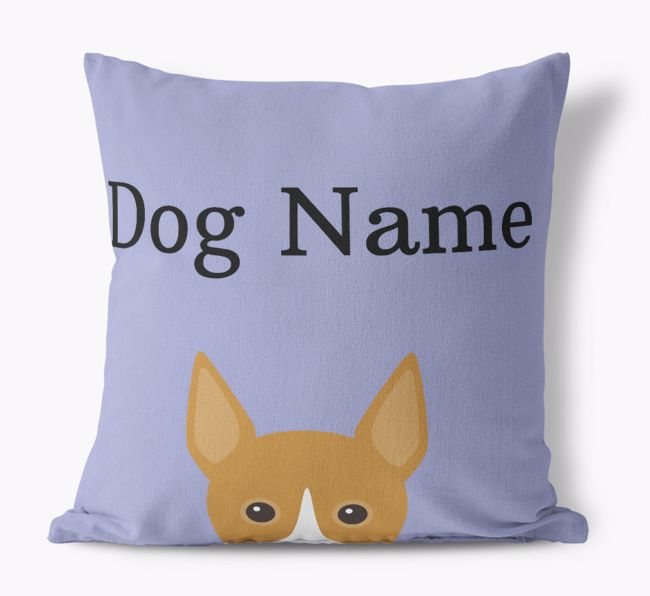 {dogsName}'s Icon & Name: Personalised {breedFullName} Canvas Cushion